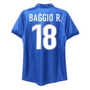 BAGGIO R. #18 Italy Retro Jersey Home Soccer Shirt 1998