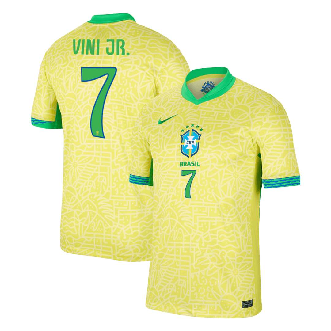 VINI JR. #7 Brazil Soccer Jersey Home Custom Shirt