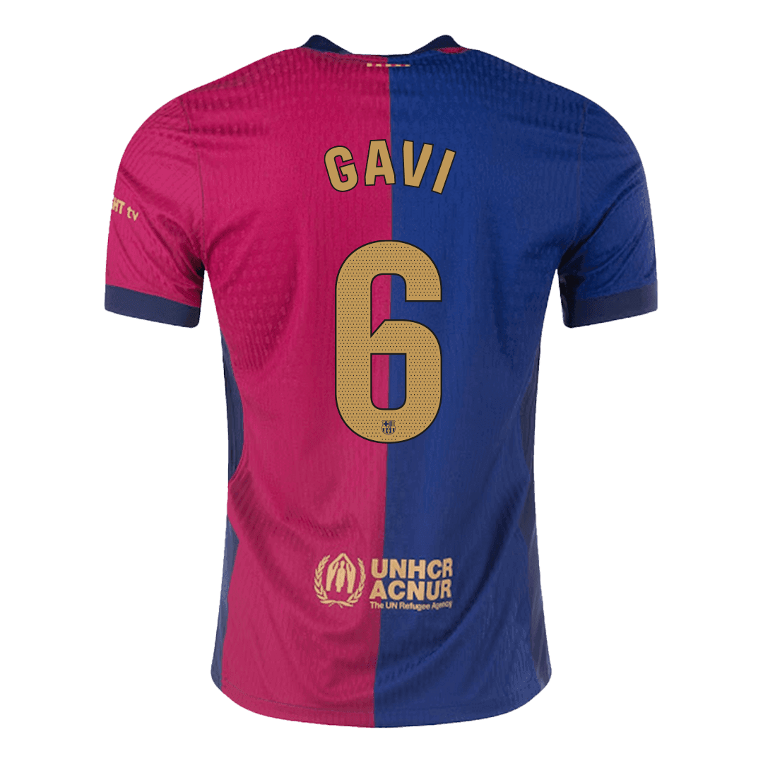 Barcelona GAVI #6 Home Custom Player Version Soccer Jersey - Image 3