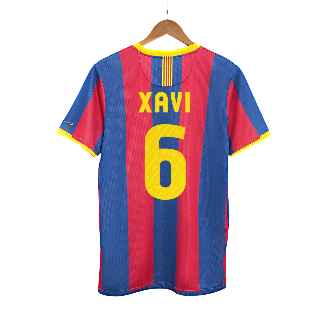 XAVI #6 Barcelona Retro Jersey Home Soccer Shirt 2010/11