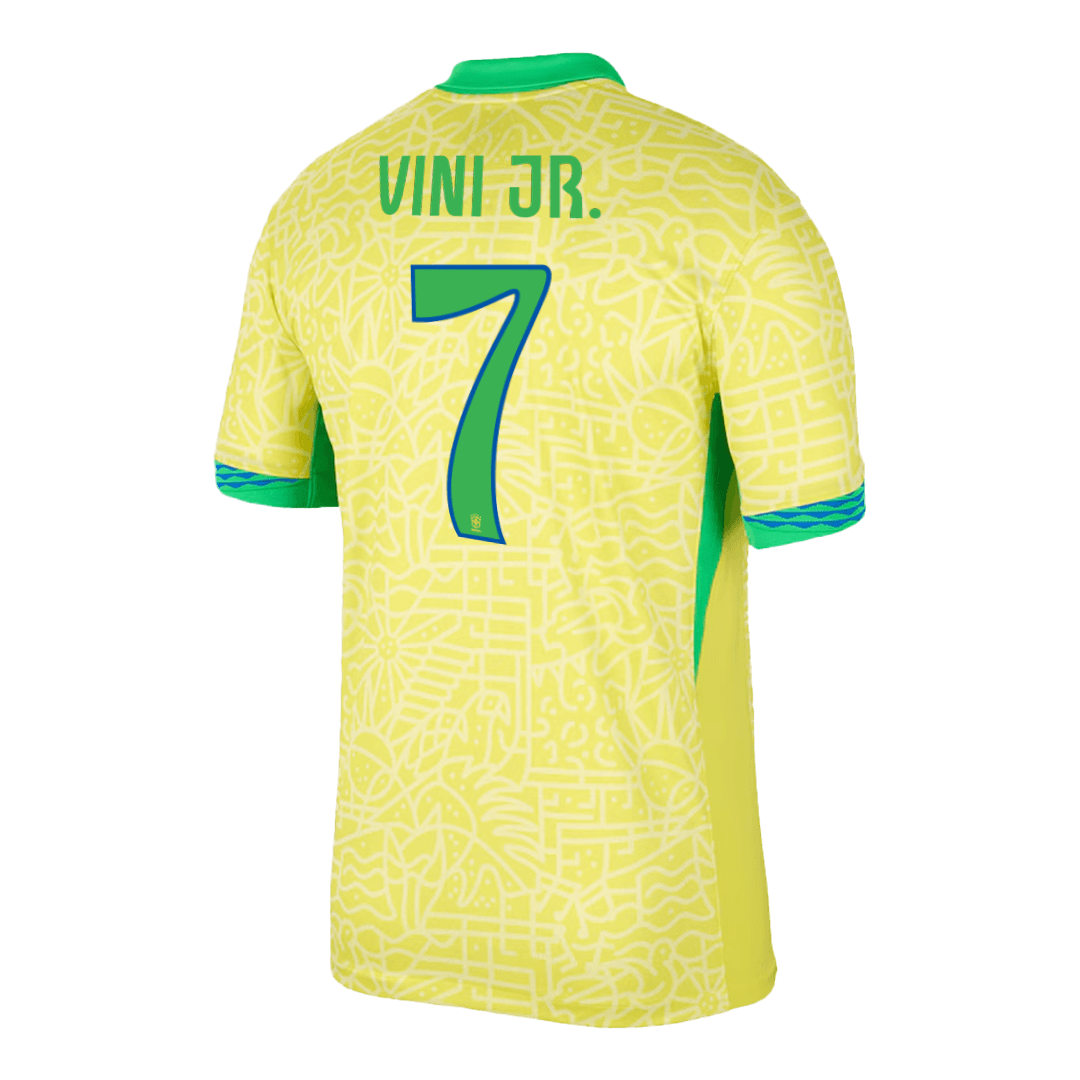 VINI JR. #7 Brazil Soccer Jersey Home Custom Shirt - Image 3
