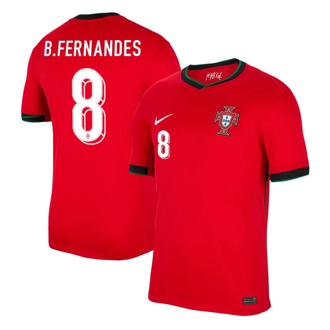 Portugal Jersey Custom B.FERNANDES #8 Soccer Jersey Home