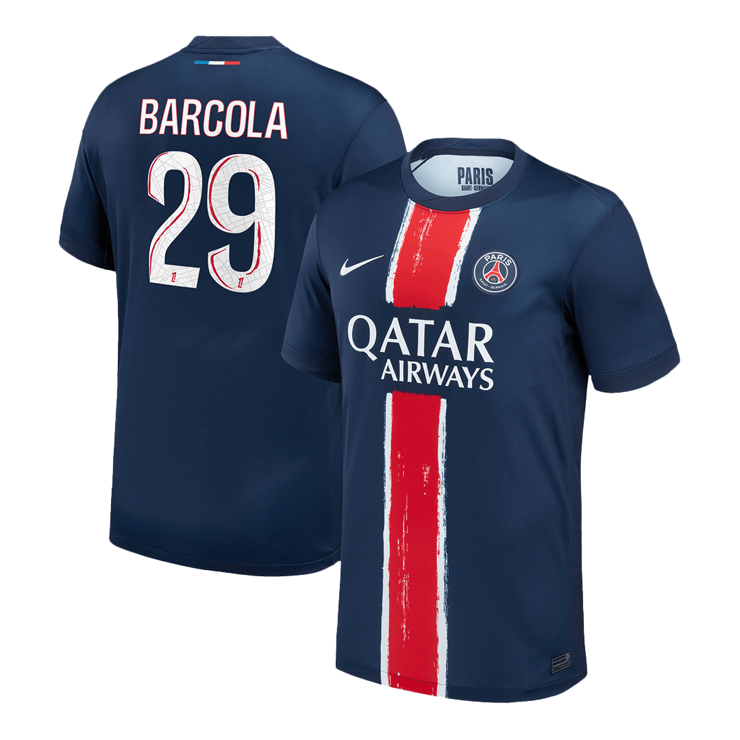 PSG BARCOLA #29 Soccer Jersey Home Custom Shirt