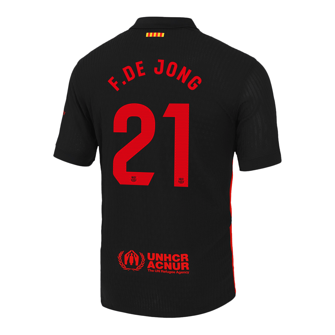 Barcelona F.DE JONG #21 Away Custom Player Version Soccer Jersey - Spotify Logo Without Text - Image 3