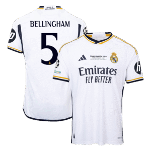 Real Madrid BELLINGHAM #5 Home Custom Player Version Soccer Jersey 2023/24 - UCL FINAL