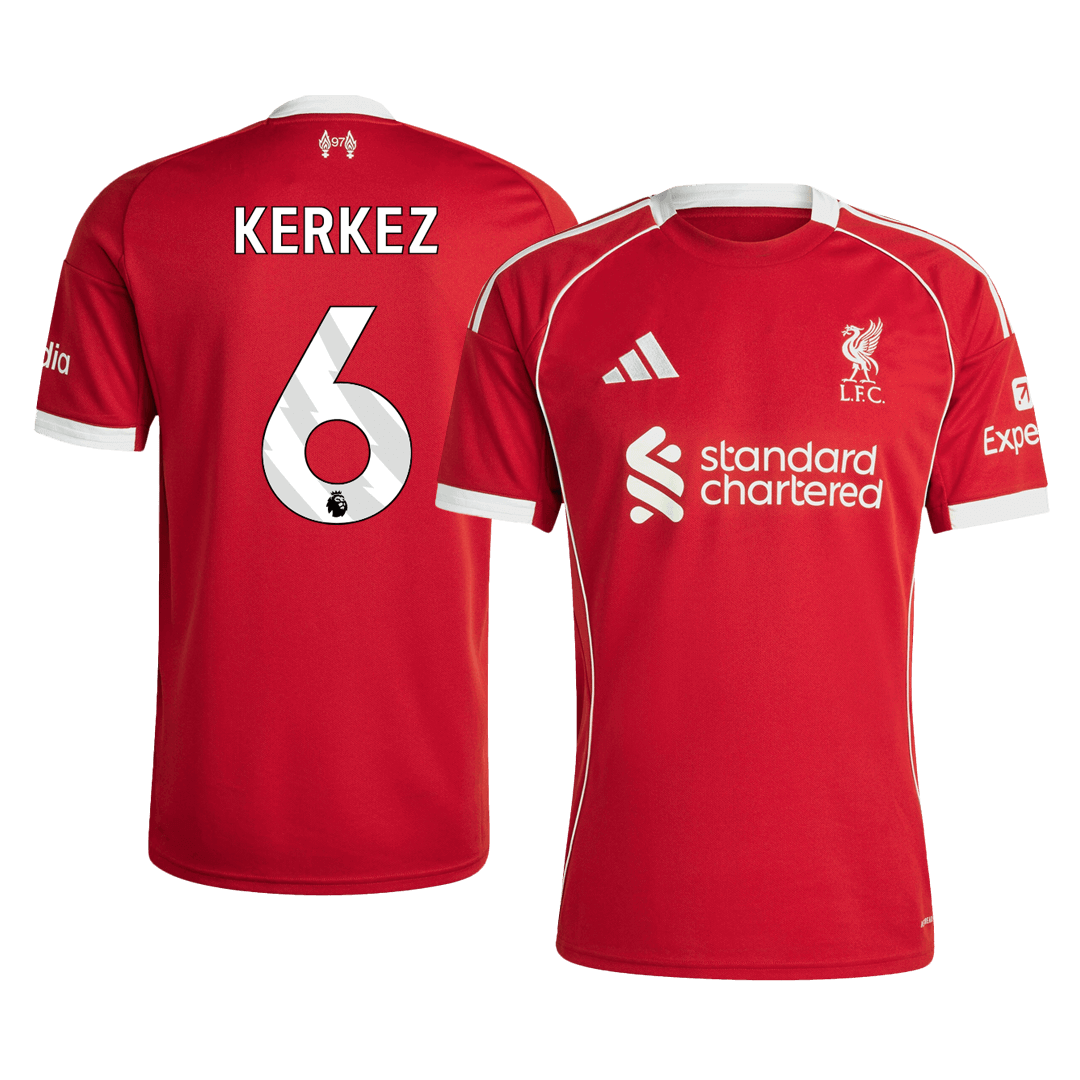 Liverpool KERKEZ #6 Soccer Jersey Home 2025/26 Custom Shirt