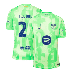 Barcelona Jersey Custom F.DE JONG #21 Soccer Jersey Third Away - UCL Spotify Logo Without Text