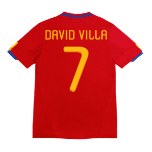 DAVID VILLA #7 Spain Retro Jersey Home Soccer Shirt 2010 World Cup