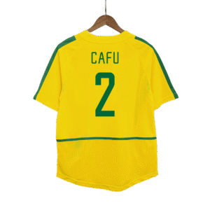CAFU #2 Brazil Retro Jersey Home Soccer Shirt 2002/03