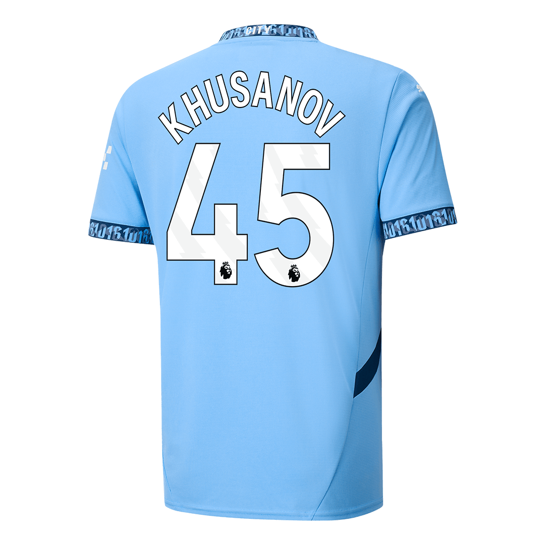 Manchester City Jersey Custom KHUSANOV #45 Soccer Jersey Home - Image 3