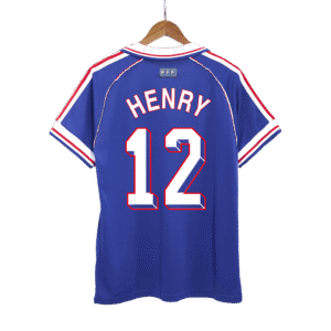 HENRY #12 France Retro Jersey Home Soccer Shirt 1998 World Cup