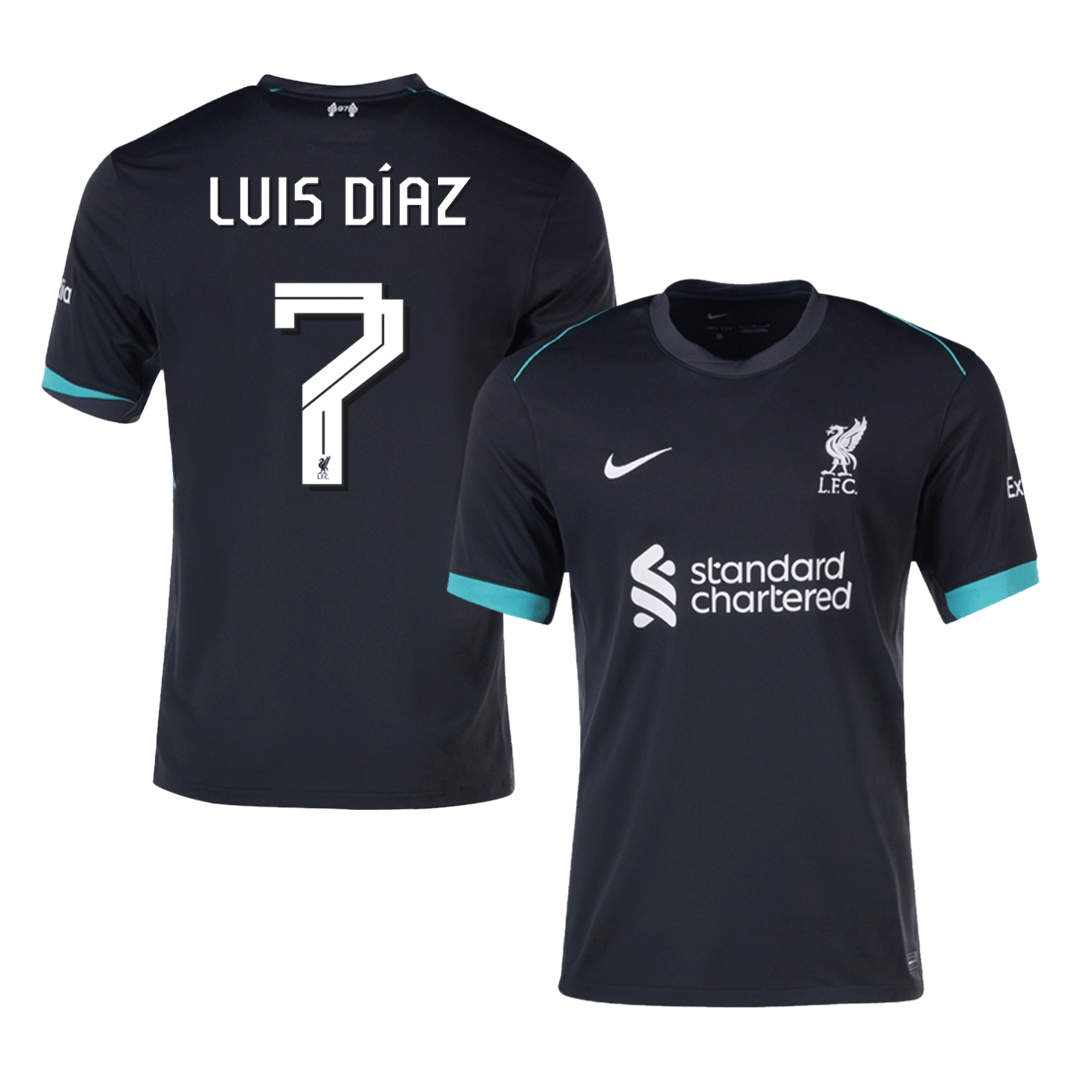 LUIS DÍAZ #7 Liverpool Soccer Jersey Away Custom Shirt - UCL