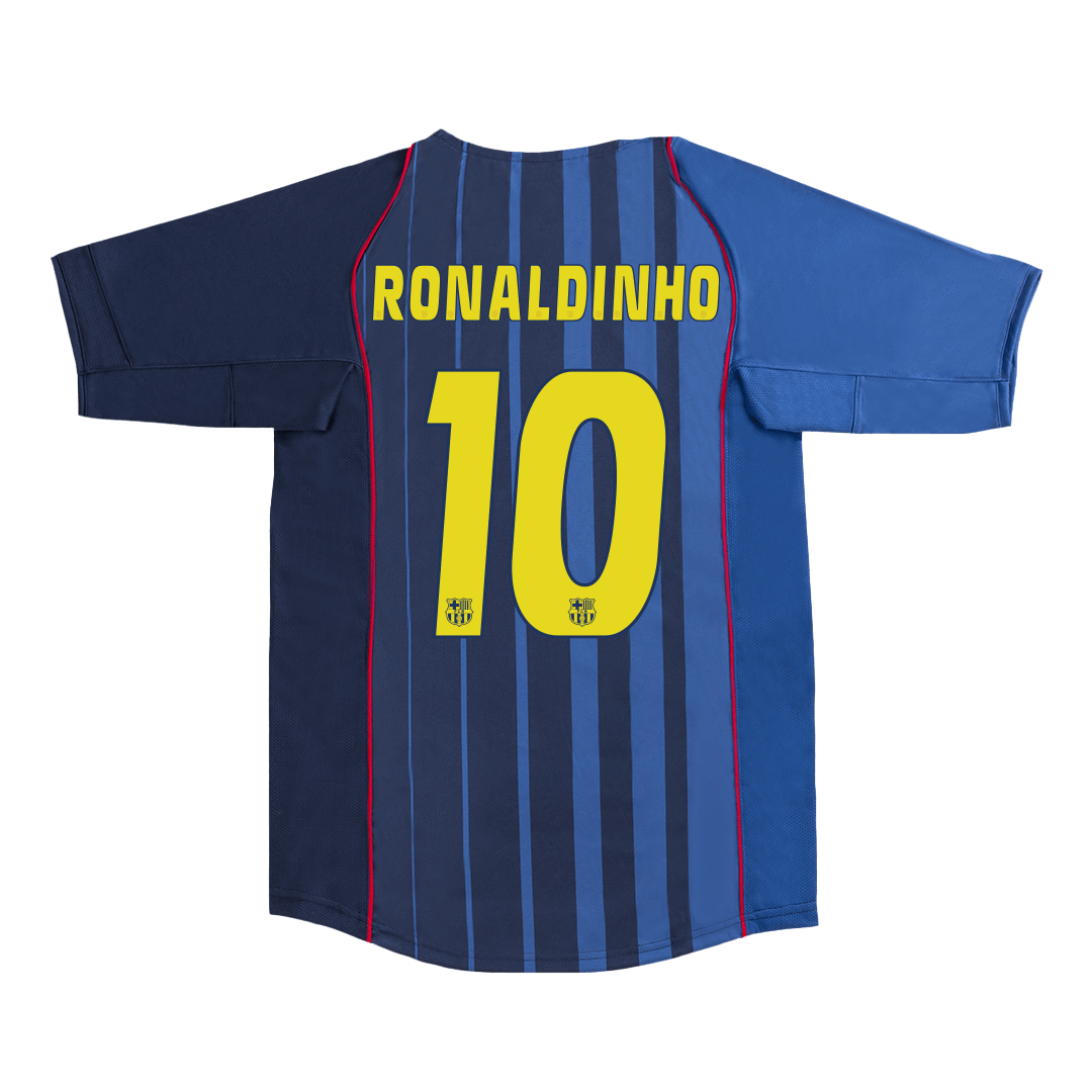 RONALDINHO #10 Barcelona Retro Jersey Away Soccer Shirt 2004/05