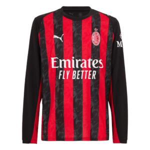 AC Milan Long Sleeve Jersey Home Football Shirt 2025/26